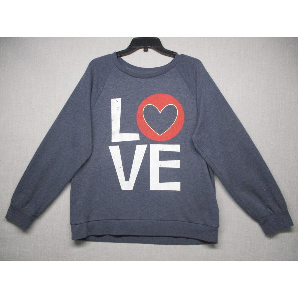 Gap Blue Trendy Graphic Bold Pullover‎ Sweatshirt Women Size Large